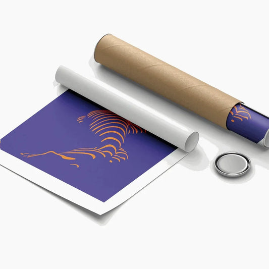 Roll of paper with a printed design on a white background