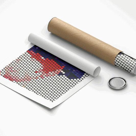 Roll of paper with a patterned design on a white background