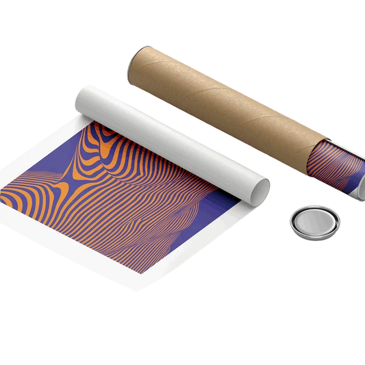 Roll of paper with a colorful pattern on a white background