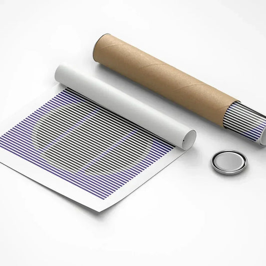 Roll of paper with a textured surface on a white background