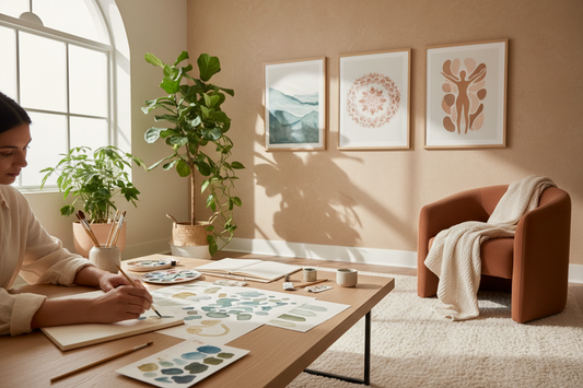 Therapeutic wall art for mental health — evidence-based healing prints by Ilu Art Therapy