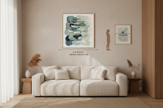 Guide to hanging therapeutic wall art above furniture — Ilu Art Therapy