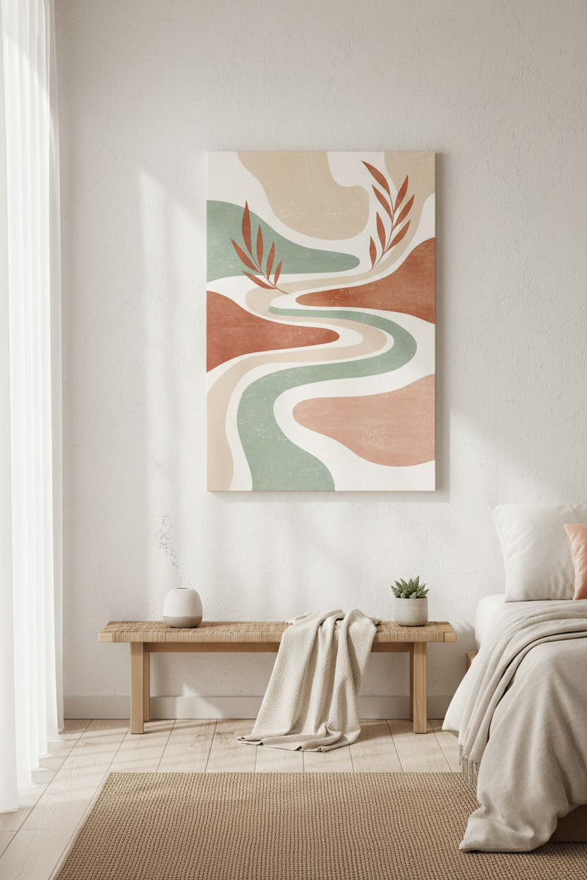 Wellness wall art prints for mental health — calming therapeutic visuals for home and healing spaces by Ilu Art Therapy