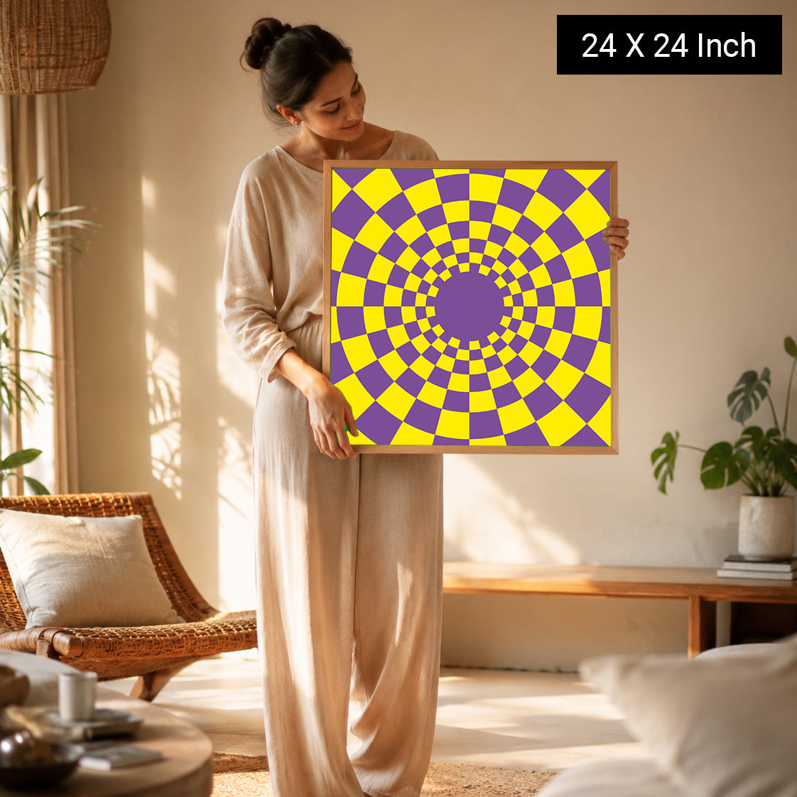 peaceful therapeutic wall painting for yoga studio and home decor