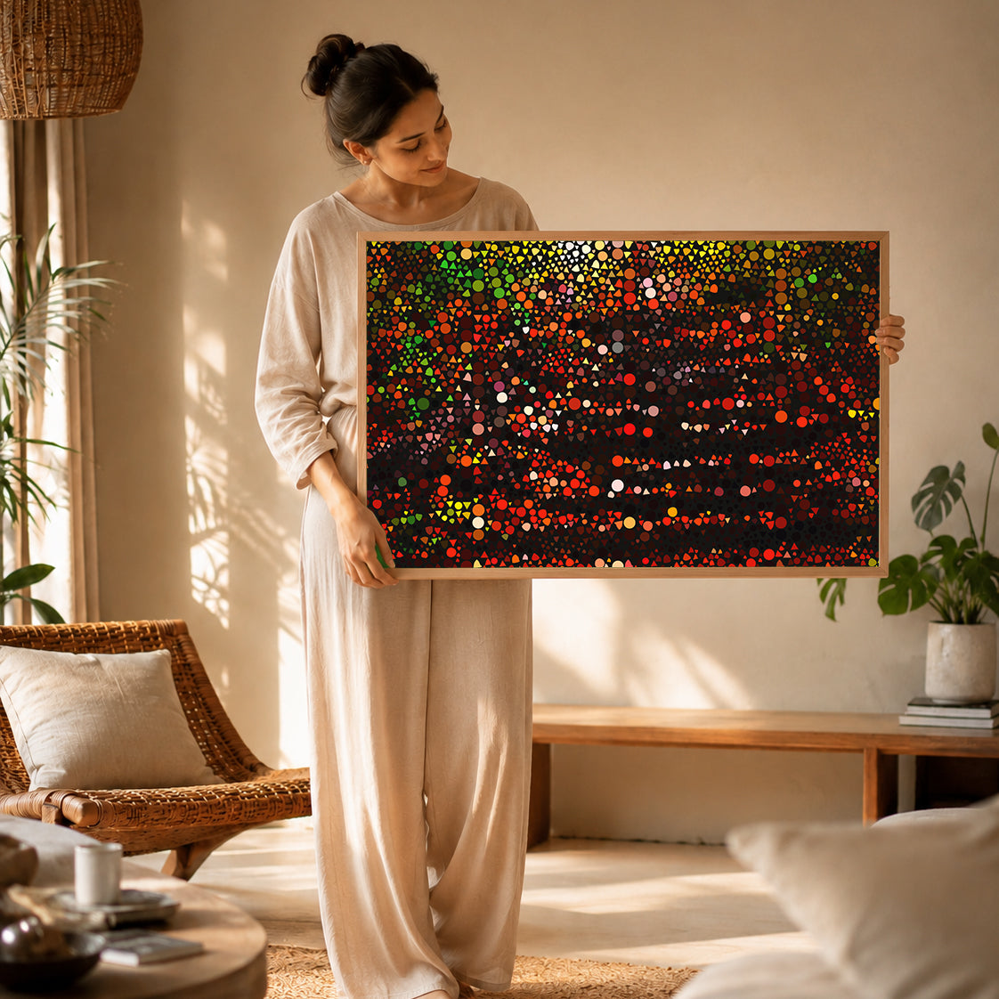 healing mandala canvas print for yoga studio and spiritual home styling
