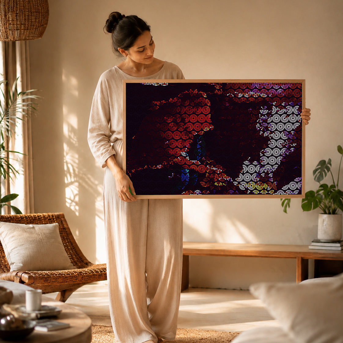 therapeutic canvas wall art for emotional wellness and relaxing interiors