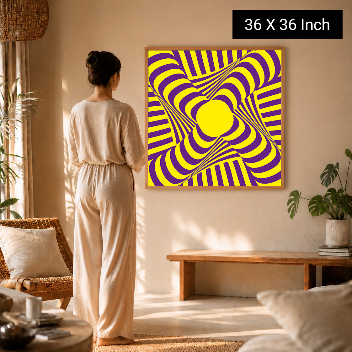 healing geometric wall paintings for luxury wellness spaces