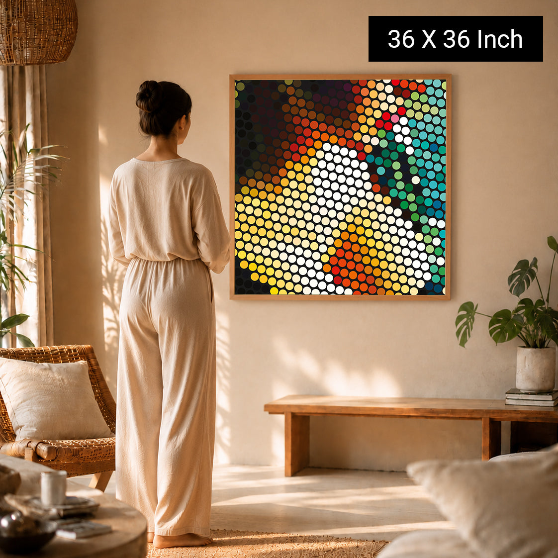 handcrafted style spiritual painting for elegant room decoration
