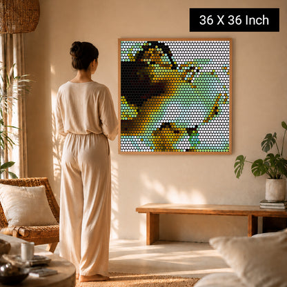 therapeutic geometric artwork for modern wellness interiors and peaceful spaces