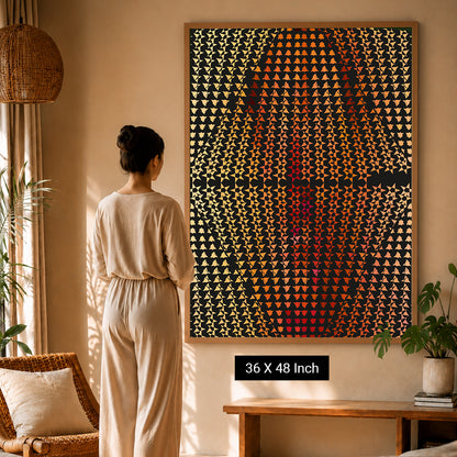 peaceful geometric canvas print for meditation room