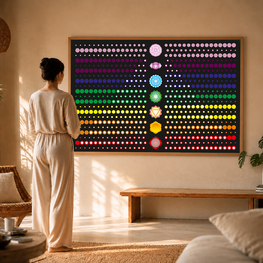 indian inspired wellness canvas art for calming home atmosphere