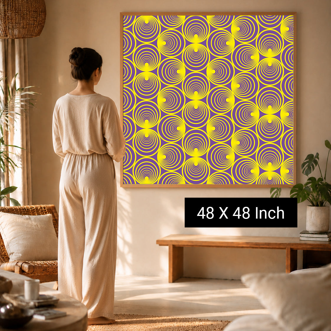 mindfulness wall painting for peaceful and cozy apartment decor