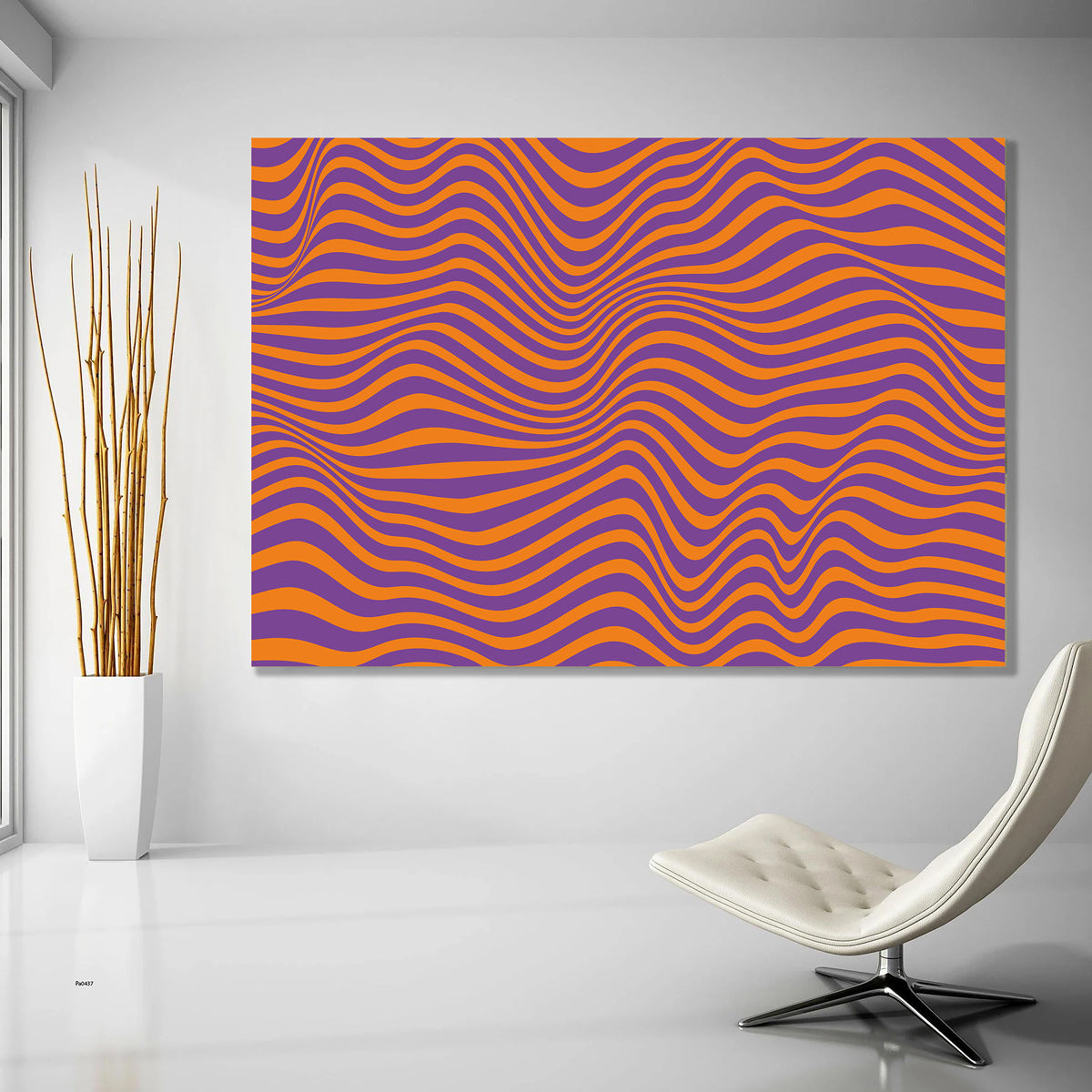 calming abstract print above sofa in counseling waiting area