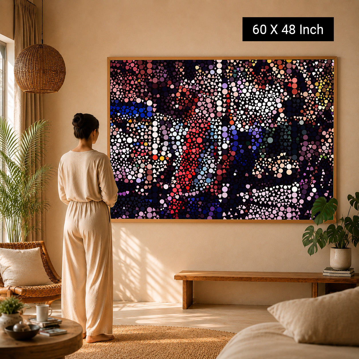 modern luxury artwork for warm neutral interiors