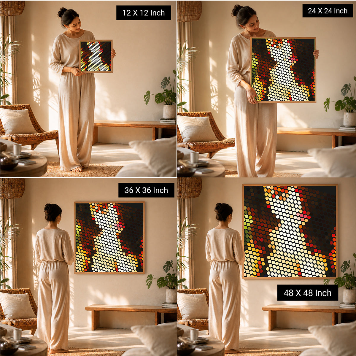 calming beige wall artwork for luxury interior styling and positive vibes