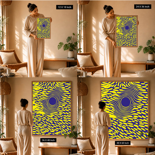 Meditation Art Print – Radial Dot Wall Decor for Yoga Studios & Wellness Centers