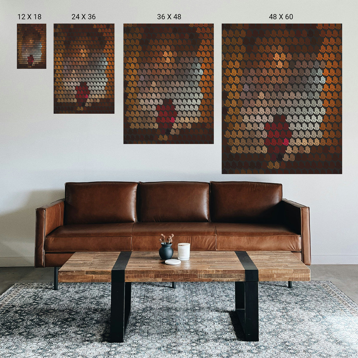 Before‑and‑after clinic room comparison highlighting the impact of therapeutic wall art.