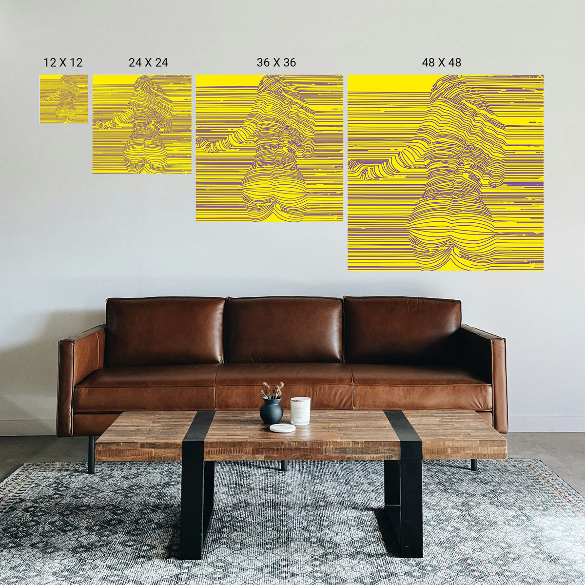 Abstract illusion wall art for mindfulness and focus