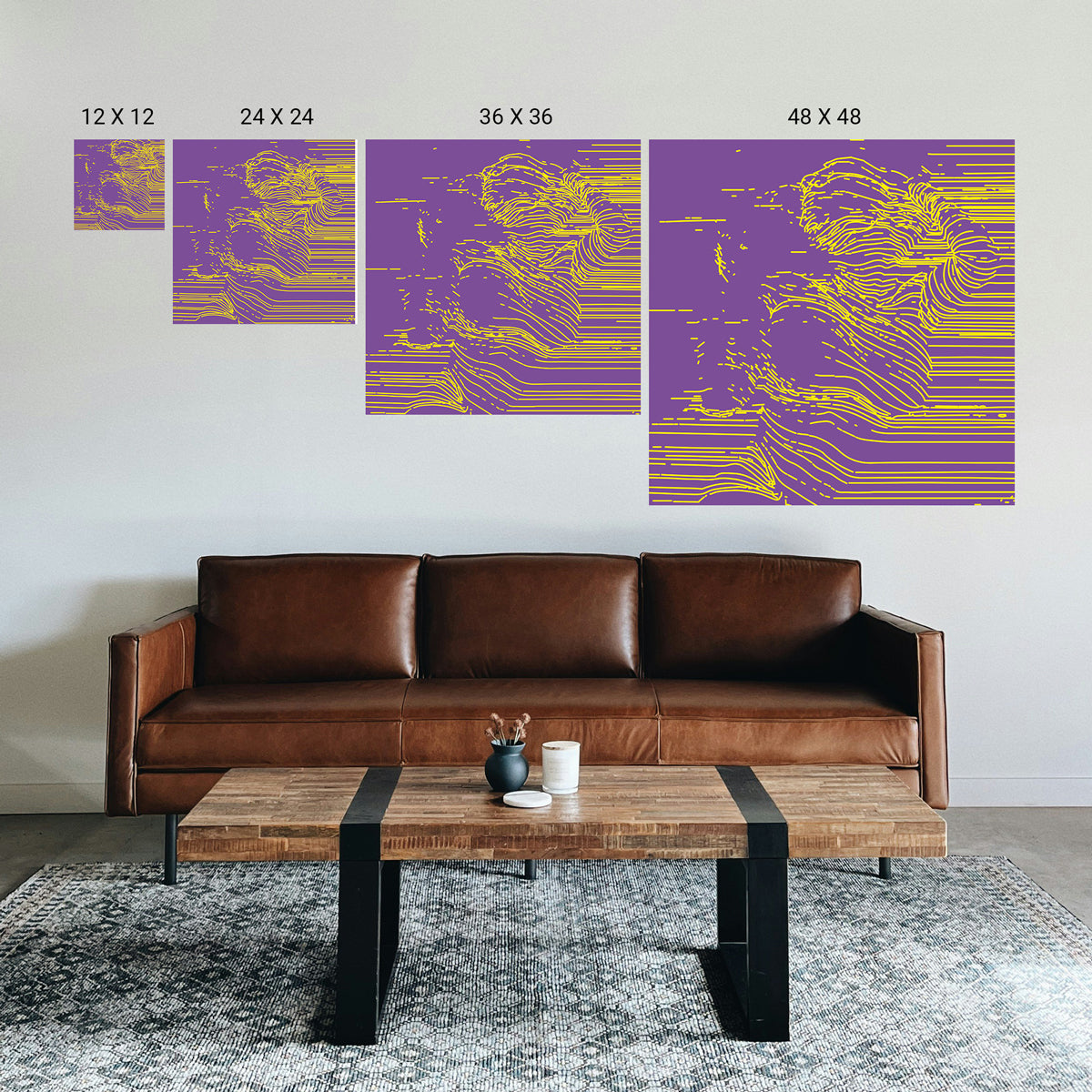 Optical illusion art for creating calm atmosphere