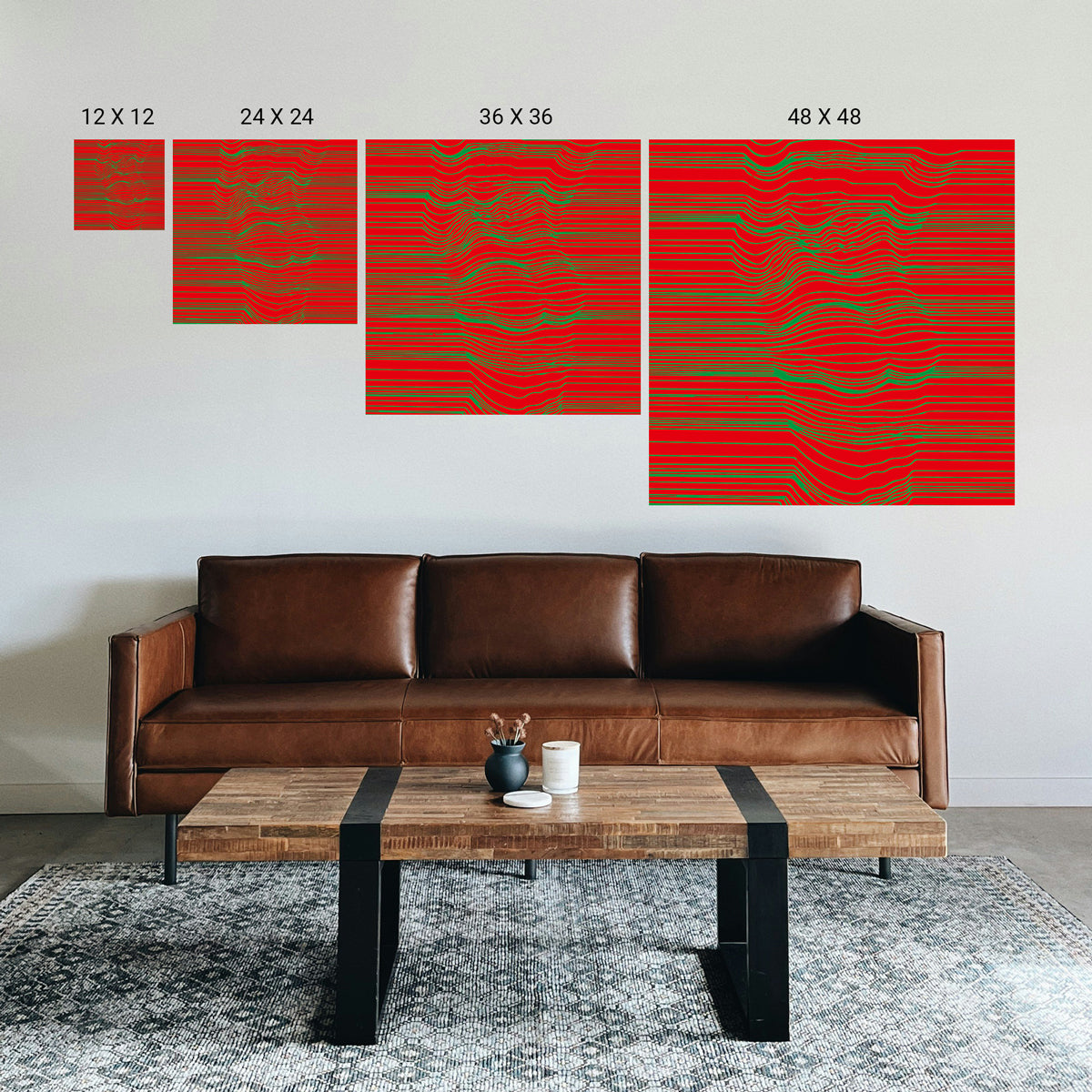 Abstract illusion art print for peaceful bedroom design