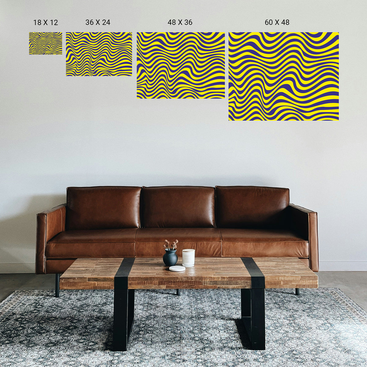 Optical illusion decor for stress reduction and calm mind