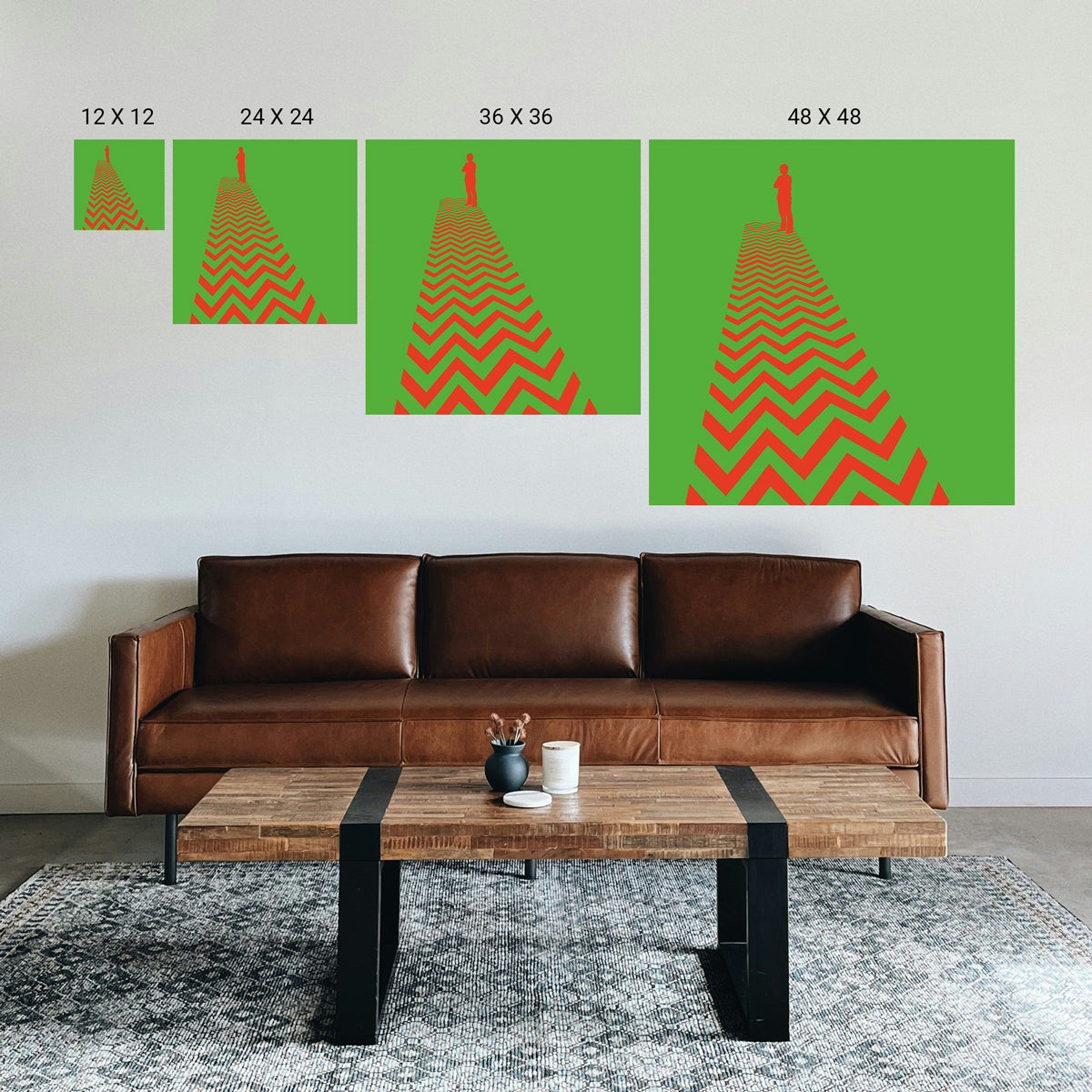 Optical illusion wall art for improving mental clarity