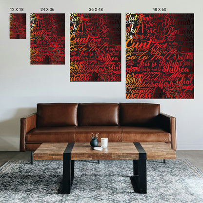 Symmetrical therapeutic art mounted above seating in a trauma‑informed therapy space