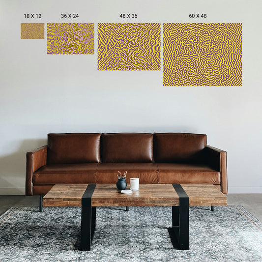 Abstract illusion art for calming and mindful home decor