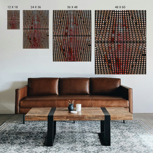 Abstract dot‑art composition with gradual gradients, suitable for trauma‑informed spaces