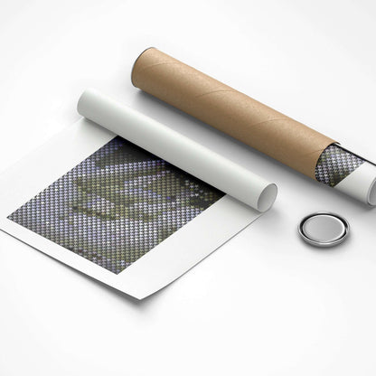 Roll of paper with a textured surface on a white background