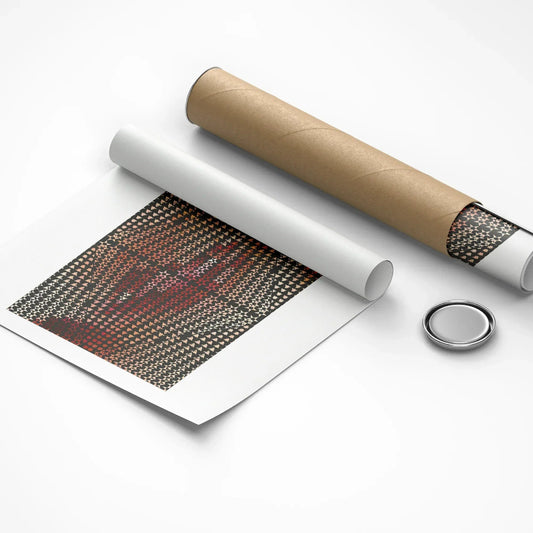 Roll of woven material with a sample on a white background