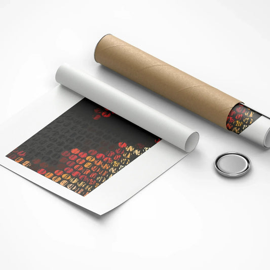 Roll of paper with a patterned design on a white background