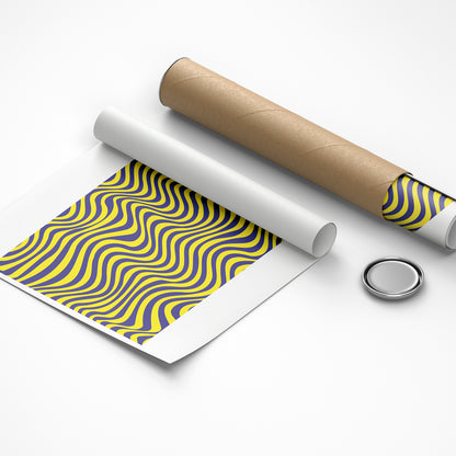 Therapy office corner with a reading chair and subtle dot‑art on the wall.