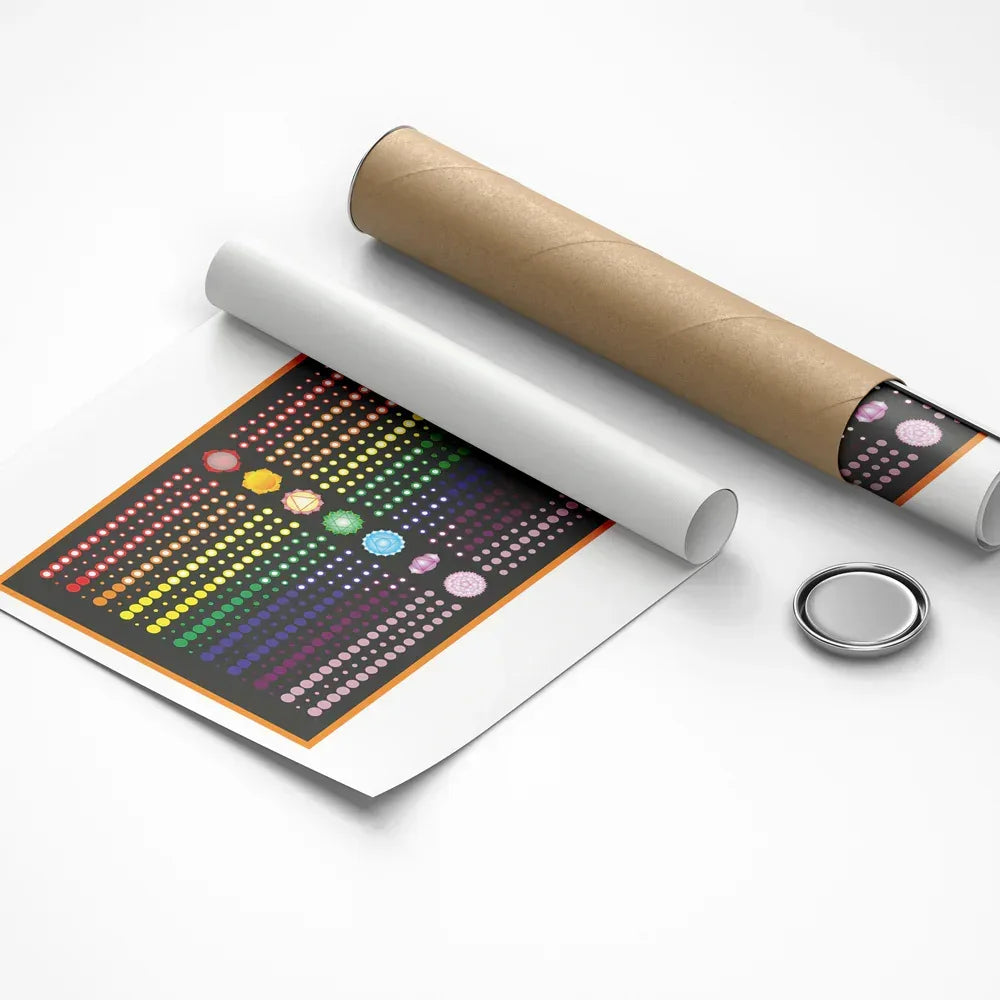 Roll of paper with a colorful dot-matrix pattern on a white background