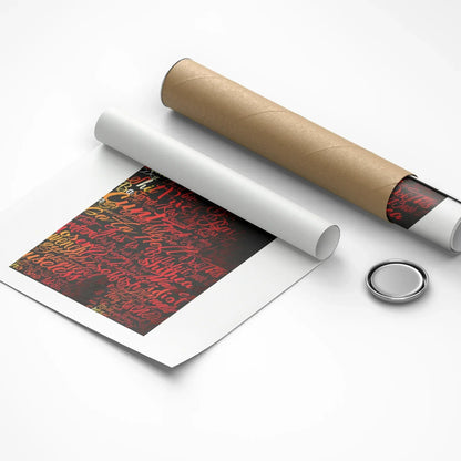 Roll of paper with a printed design on a white background