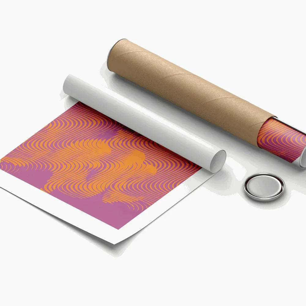 Roll of paper with a colorful pattern on a white background