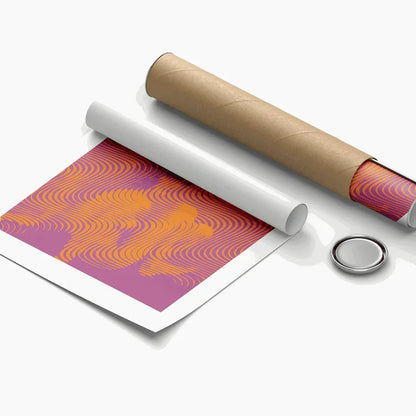 Roll of paper with a colorful pattern on a white background