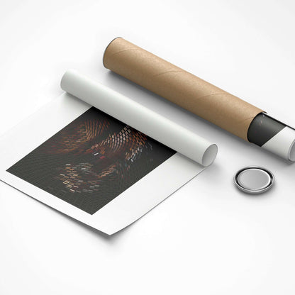 Roll of paper with a printed design on a white surface