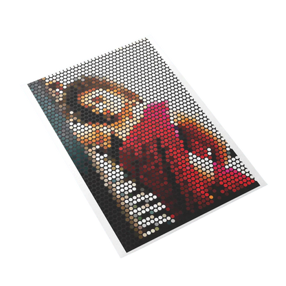 Sheet of rhinestone stickers with a colorful design on a white background