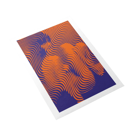 Notebook with orange and purple wavy pattern on a white background