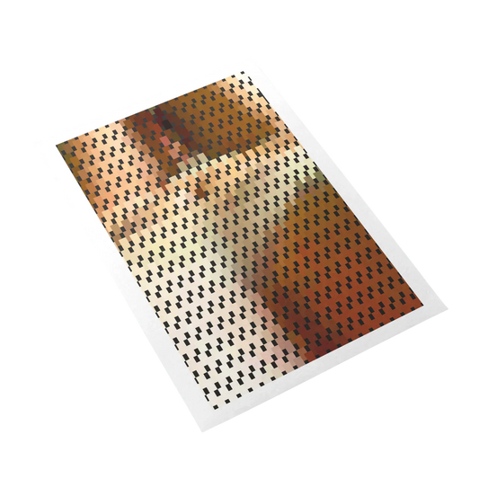 Patterned paper with a geometric design on a white background