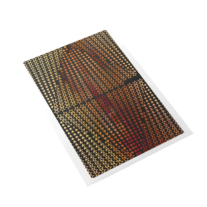 Rectangular mat with a houndstooth pattern on a white background