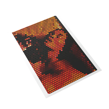 Notebook with a hexagonal pattern cover on a white background