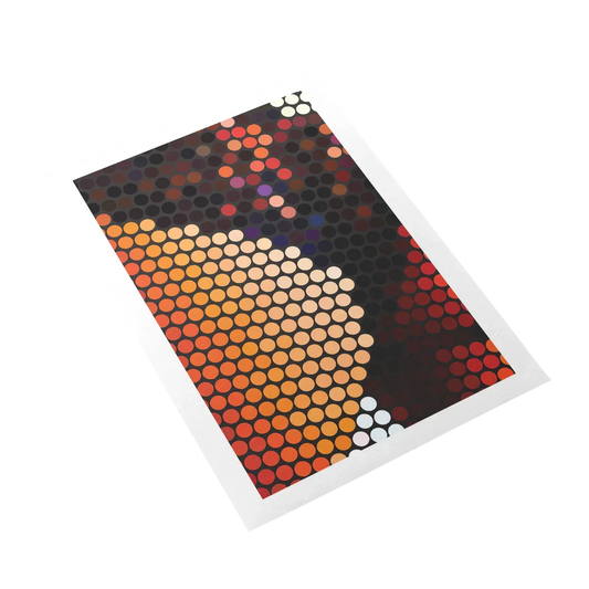 Colorful dot pattern on a white background