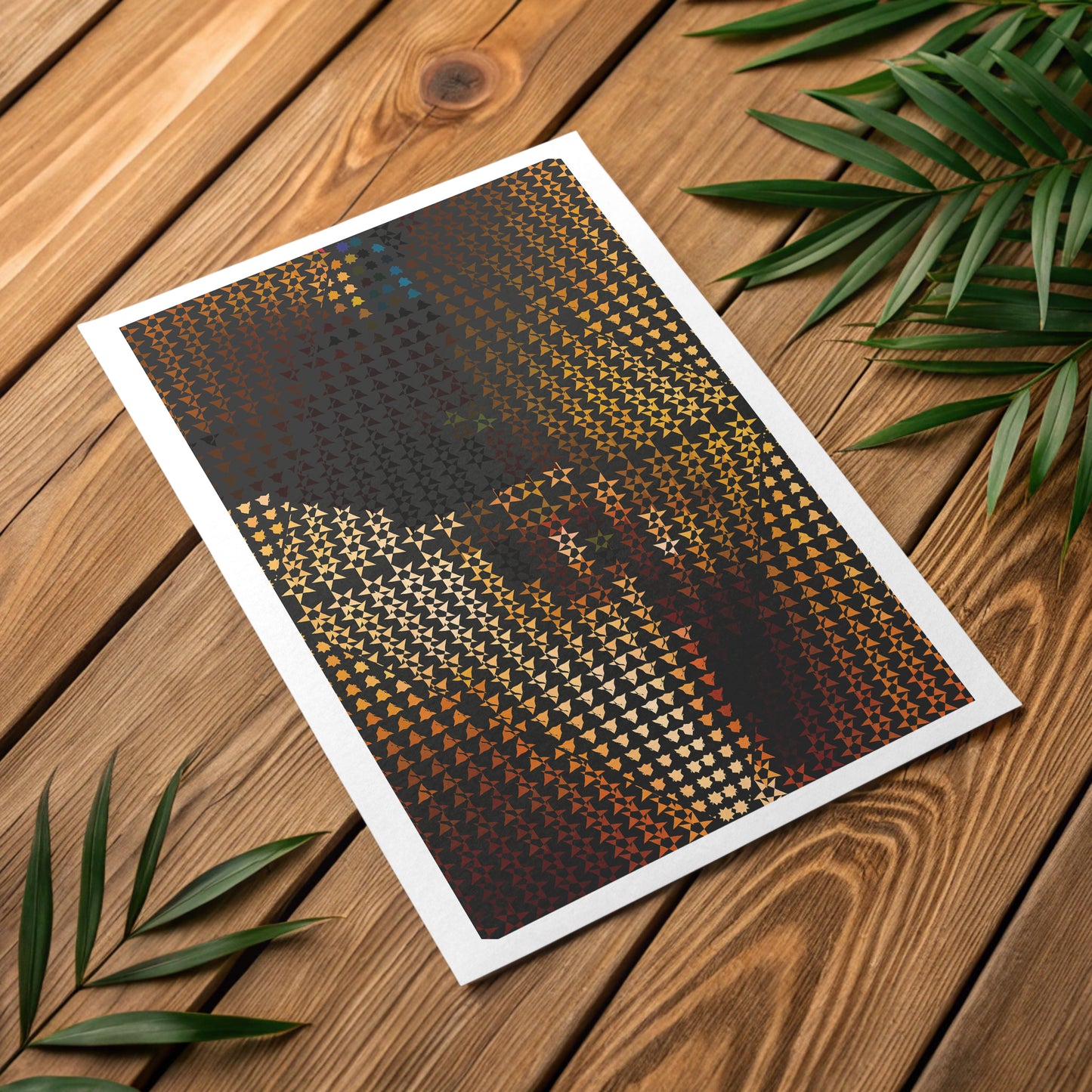 Abstract bamboo line art print for clean Zen home decoration