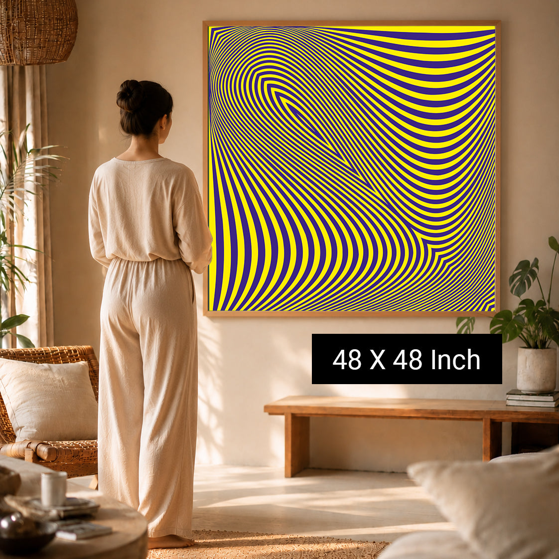 Abstract calming illusion artwork for reducing physical tension