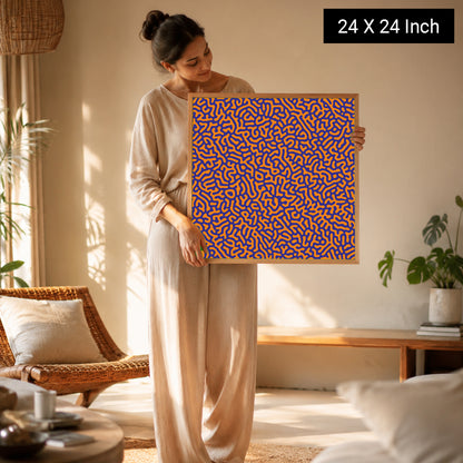 Abstract coastal mist canvas print for serene living room decoration