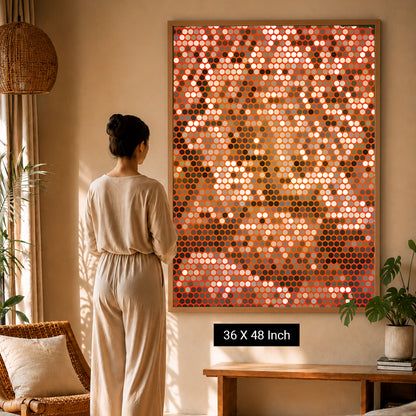 Abstract kinetic swirl canvas print for Japandi interior decor