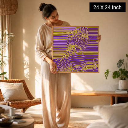 Abstract natural balance artwork for yoga retreat wall decor