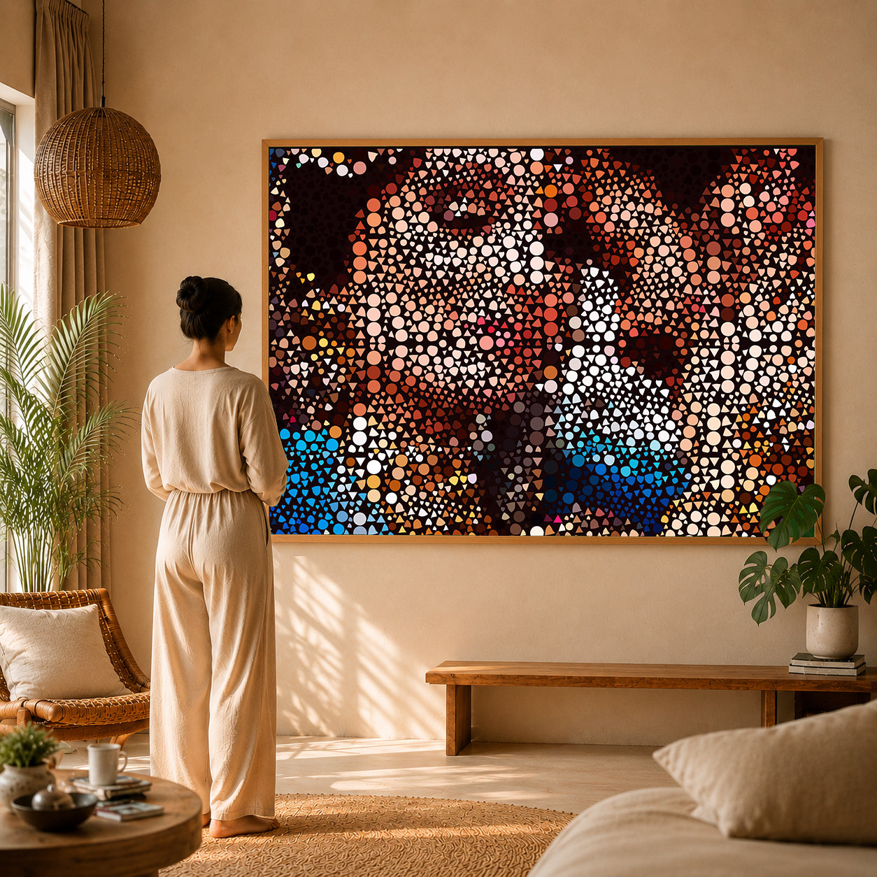 Calming space galaxy blur poster for quiet children bedroom